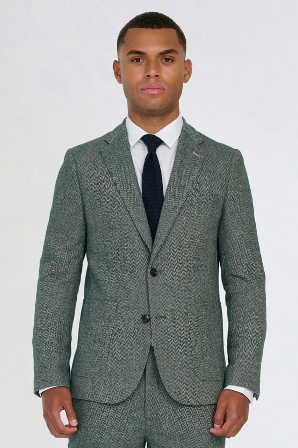 Harry Brown London Henry Tweed Blazer in Green