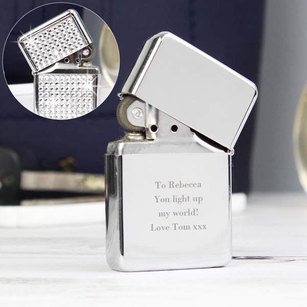 Personalised Memento Company Personalised Any Message Diamante Lighter