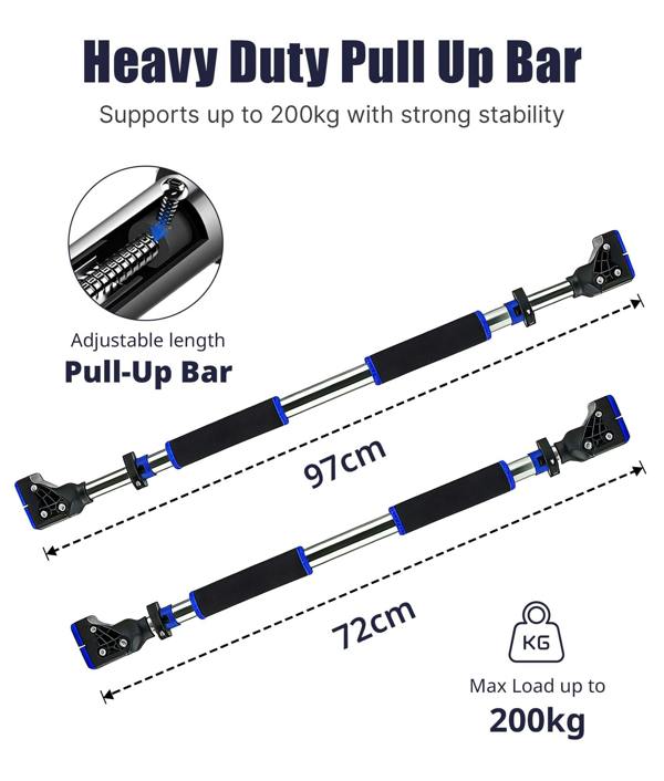 ROMIX Pull Up Bar Doorway, Adjustable 72-97cm No Screw Chin Up Bar for Home Fitness Training