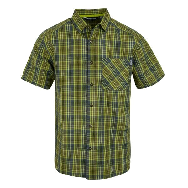 Regatta Mens Mindano IX Checked Short-Sleeved Shirt - Nephrite Green/Ash