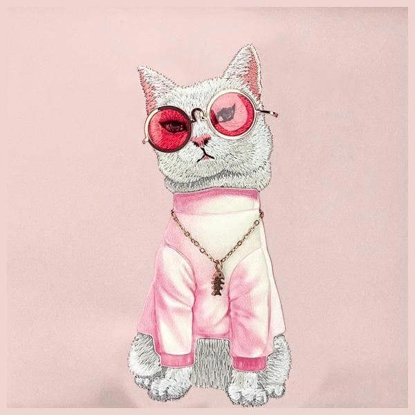 Nimmy Friends Glasses Cool Cat Shoulder Crossbody Bag Pink - N-YJ-XB-04