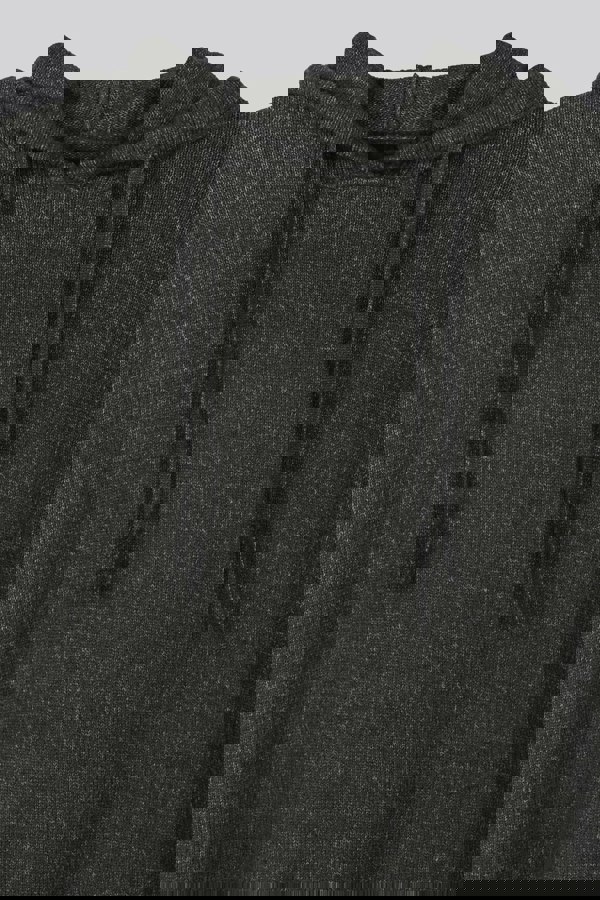 ENORSIA Charcoal Oversized Knitted Hooded Tunic