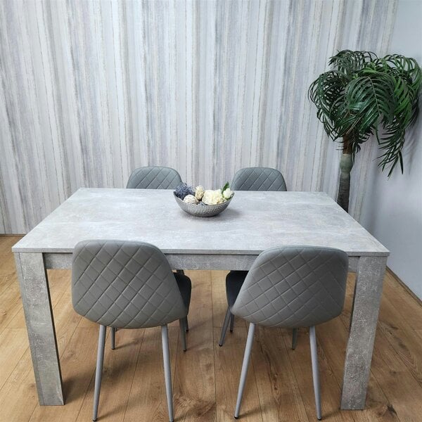 Kosy Koala Wooden Rectangle Dining Table Sets with Set of 4 Chairs for Dining Room, Grey
