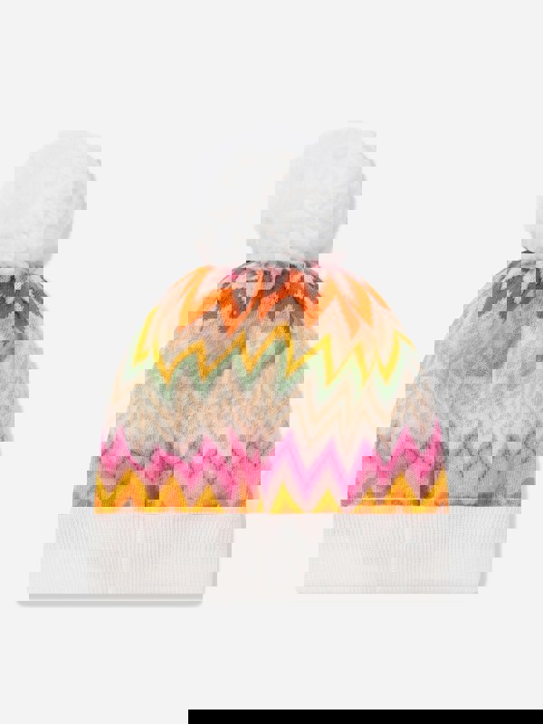 Missoni Girls Zigzag Bobble Hat in Multicolour