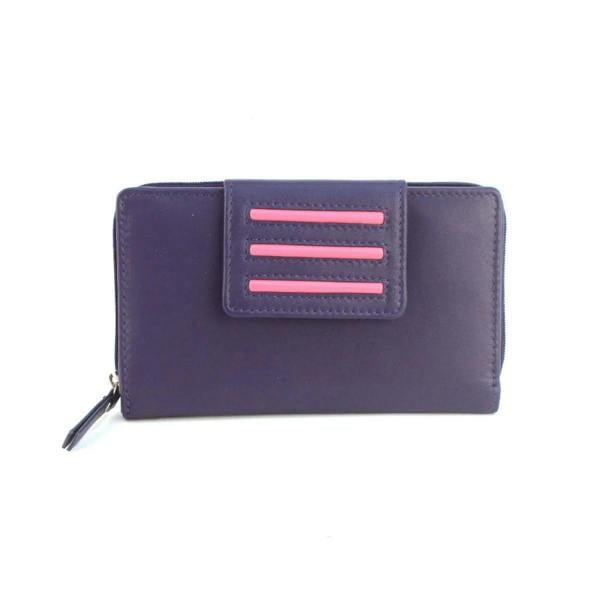 Eastern Counties Leather Womens Sabrina Leather Purse - Purple/Rose