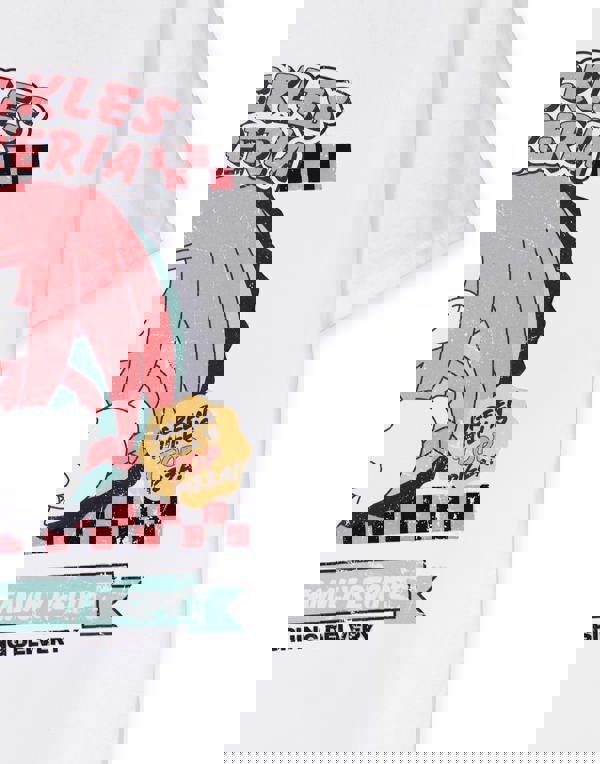 Sonic the Hedgehog Mens White Knuckles Pizza Short Sleeved T-Shirt