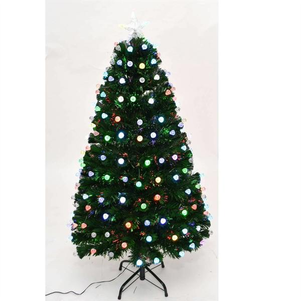 2ft to 6ft Fibre Optic Pre-Lit Christmas Trees with LED Lights, PVC and Diamonds image 4