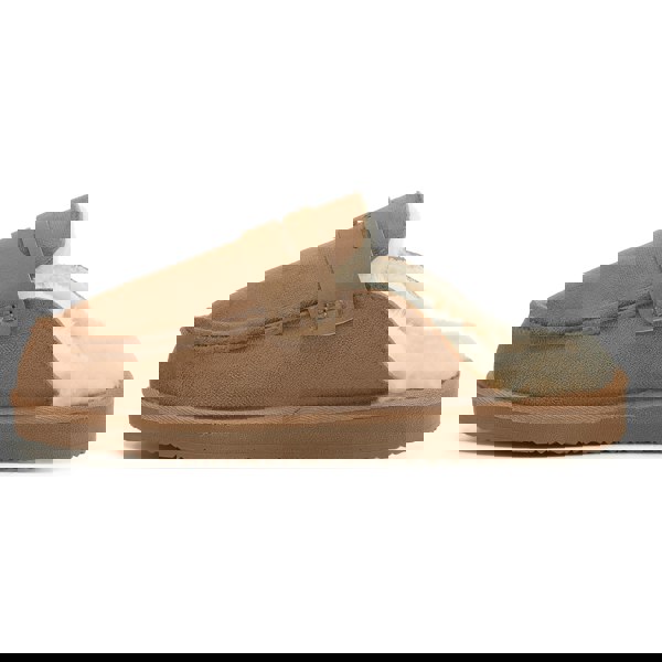 VIVA Polar Womens Faux Fur Lined Penny Loafer Slip On Slippers Cosy Suede