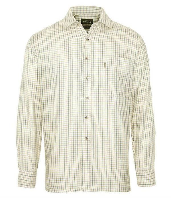 Champion tattersall shirt in green check with classic collar suitable for shooting or casual use