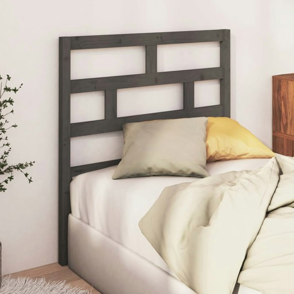 Berkfield Bed Headboard Grey 96x4x100 cm Solid Wood Pine