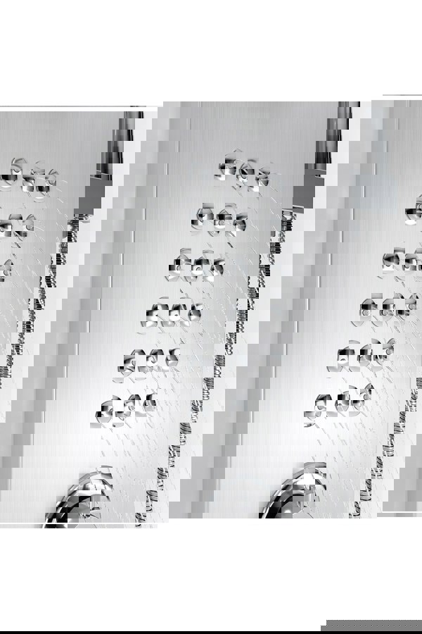 Living and Home Wall Mount Stainless Steel Bathroom Shower Panel Tower System with Shelf