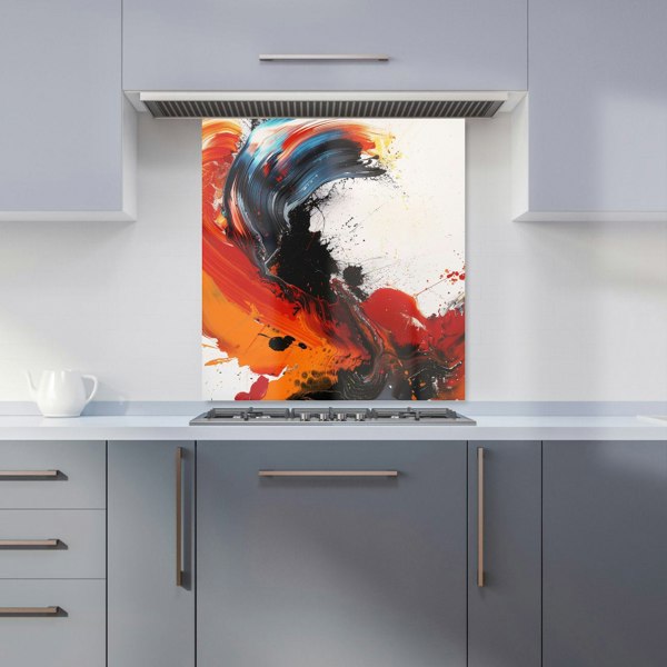 Warren Reed - Designer Fiery Waves: Abstract Motion Kitchen Splashback