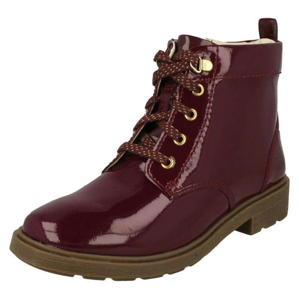 Clarks Girls Clarks Lace Up Detailed Ankle Boots Astrol Lace