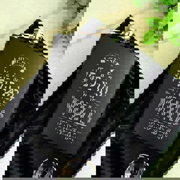 Personalised Memento Company Personalised Best in The World Black Hip Flask