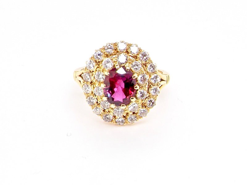 Vintage Tom A ruby and diamond cluster ring