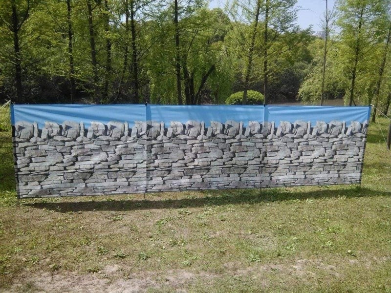 Stone Wall 4 Pole Compact Windbreak Steel Poles OLPRO