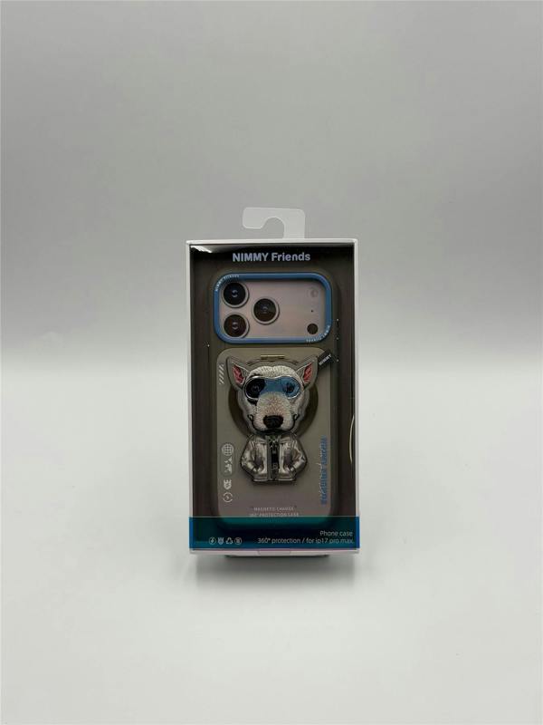Nimmy Friends Nimmy Cool & Cute 2.0 Terrier Dog Case with MagSafe Stand for iPhone 17 Pro Max 6.9" Grey Blue - N-YJKM-CXZJZH-IP17-PRO-MAX-019
