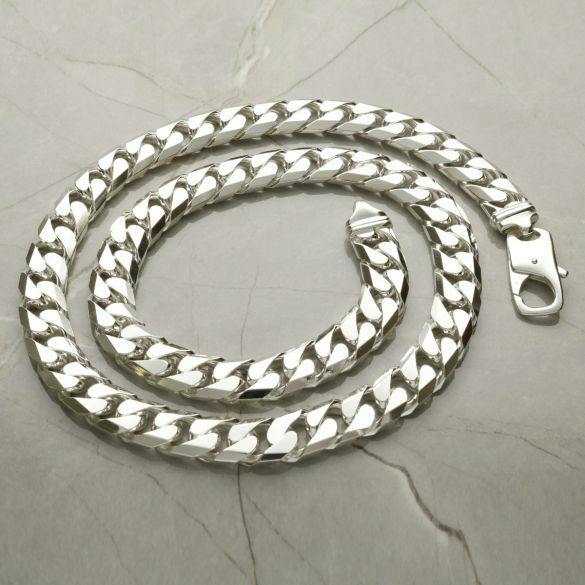 Sterling Silver 11mm Mens Chunky Curb Chain - Love Silver Jewellery