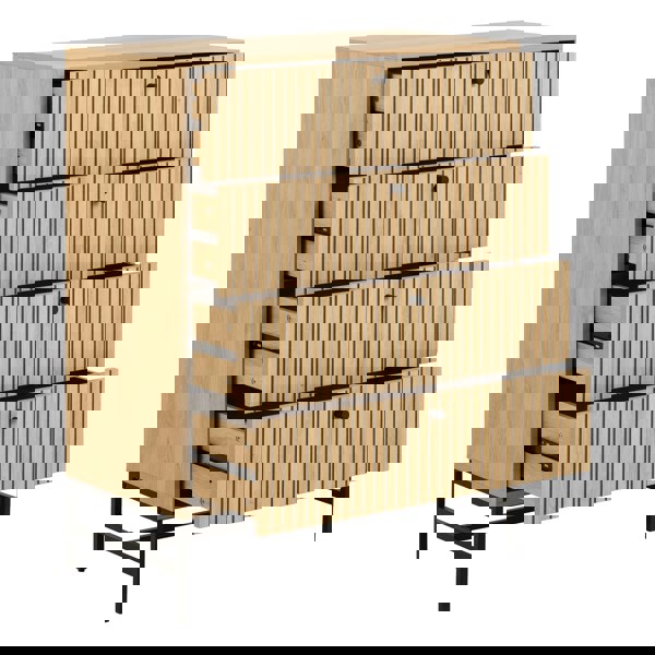 Furniture To Go Albany Chest of 4 Drawers in Oak/Black Legs