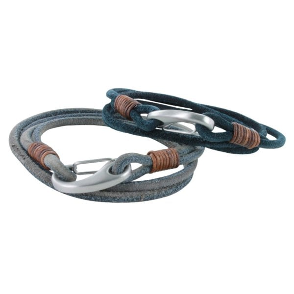 "Cowboy" Suede and Leather Double Wrap Bracelet - Reeves & Reeves