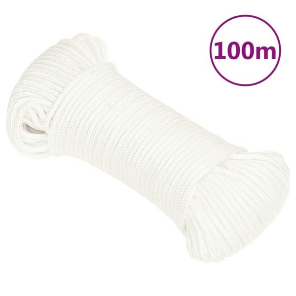 Berkfield Boat Rope Full White 5 mm 100 m Polypropylene
