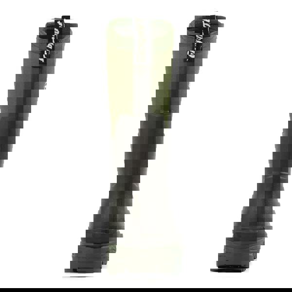 GriSport Creek Womens Mid-Cut Neoprene Country Stable Farm Wellies Boots, waterproof green and black rubber wellington boots with mid-height neoprene shaft and durable sole for outdoor farm activities.