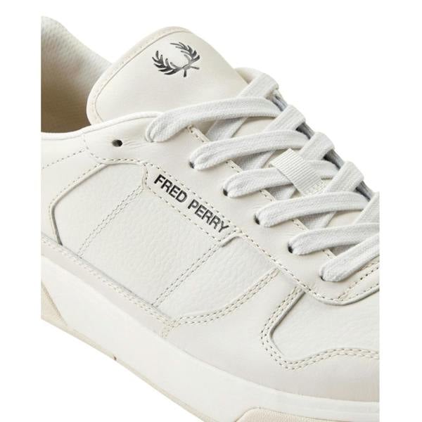 Fred Perry B300 Textured Leather Porcelain Trainers UK 6