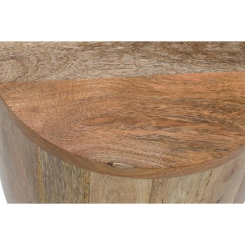 Wyld Haus London Natural Mango Wood Drum Side Table