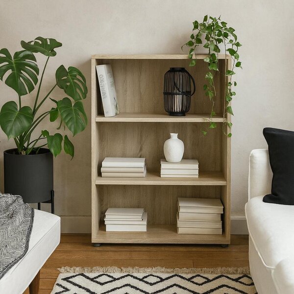 Wyld Haus Dris Natural Oak Effect Bookcase 2 Shelves