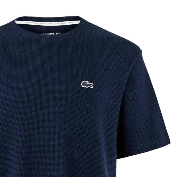 Lacoste Mens Waffle Cotton Blend T-Shirt - Navy - 