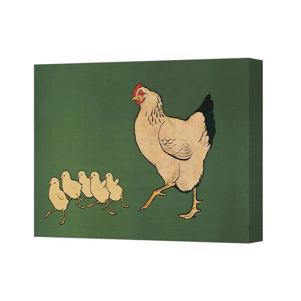 Benjamin Tate Design Chicken Canvas Print Hen With Chicks Artwork Home Wall Decor