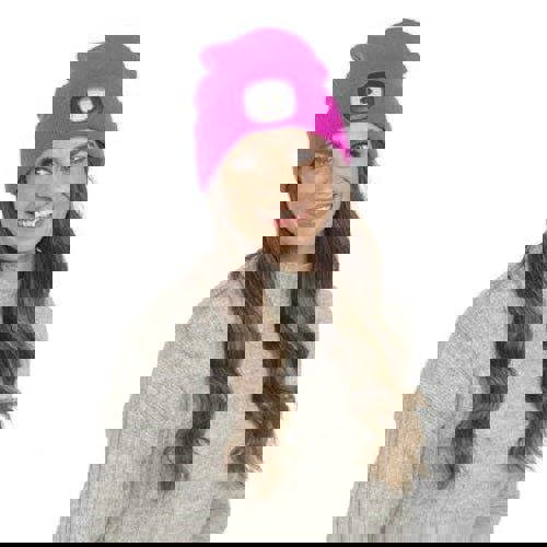 KAV Beanie Hat Knitted Winter Hat with Built-in LED Light, Hands-Free Visibility for Workwear, Jogging, Dog Walking, Fishing & Camping