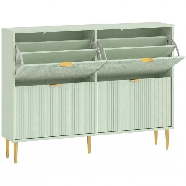 Bobobiy Elegant Four-Drawer Shoe Cabinet - Light Green