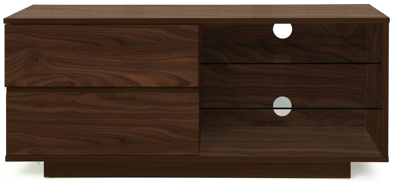 Centurion Supports Gallus Premium Walnut with 2-Walnut Drawers and 3-Shelves 32"-55" LED/OLED/LCD TV Cabinet