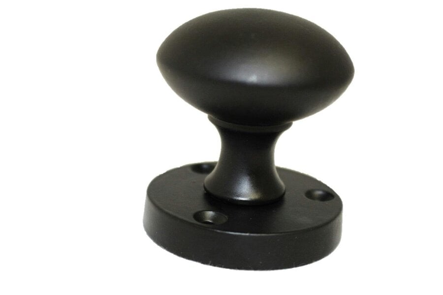 EDH Door Hardware Matt Black Round Door Knobs on Rose – Modern Internal Mortice Door Knob Set – 1 Pair