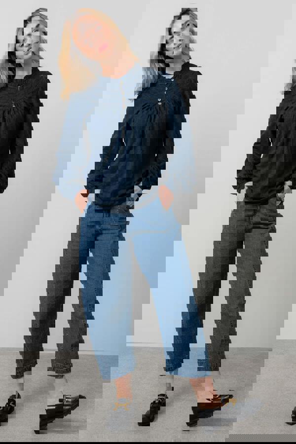 Lily & Me Luna Organic Cotton Blouse Navy