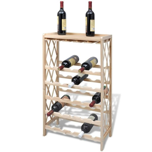 Berkfield Wine Rack for 25 Bottles Solid Fir Wood