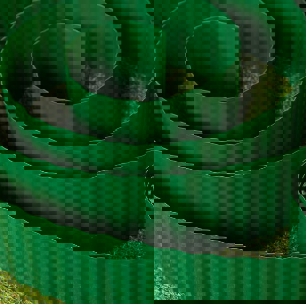Samuel Alexander 15cm x 9m Large Plastic Corrugated Lawn Garden Edging Border in Green