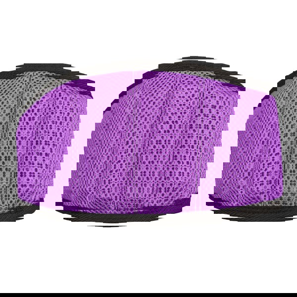 Padding on purple adjustable weight training belt