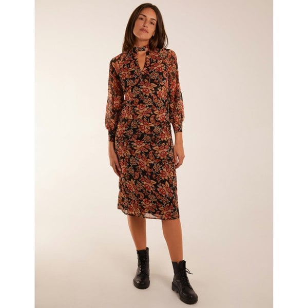 Blue Vanilla Raglan Keyhole Midi Dress