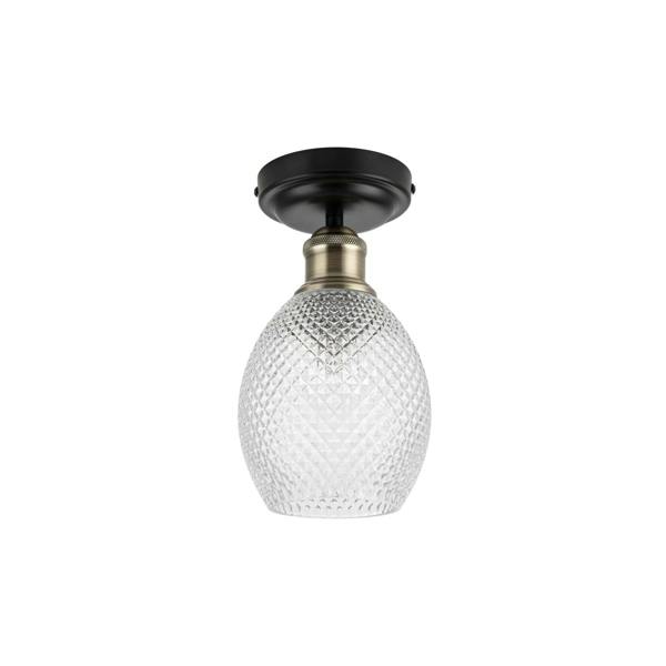 COSYLYTE Auburn Bathroom Faceted Glass Ceiling Flush Light