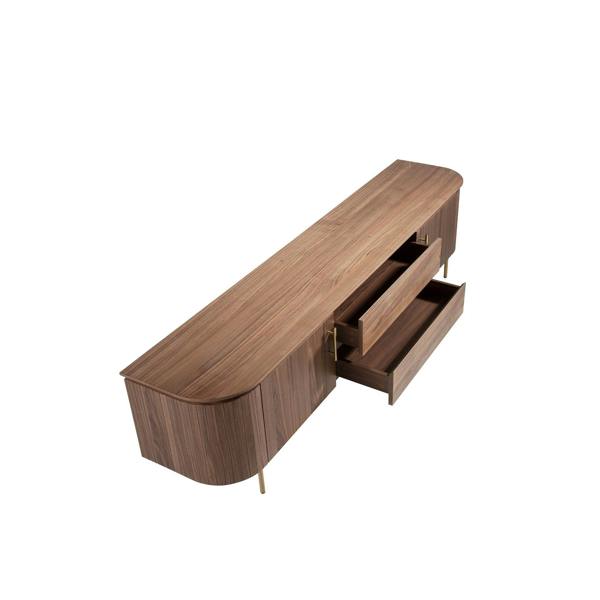 Angel Cerdá TV Stand Walnut and Golden Polished Steel 3227
