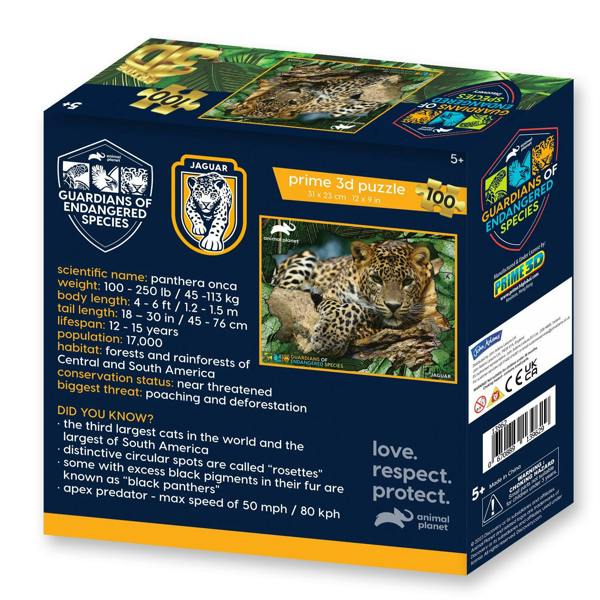 Prime 3D Puzzles Prime 3D Animal Planet GES Jaguar 100 Piece Puzzle