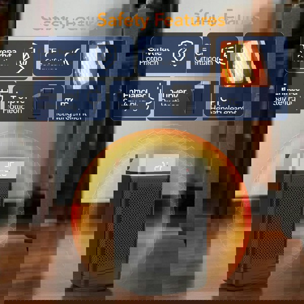 Air Pro Portable Electric Space Heater 10" - Remote Control -  LED Display 1-12HR Timer