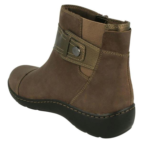 Clarks Ladies Clarks Strap Detailed Ankle Boots Cora Tropic
