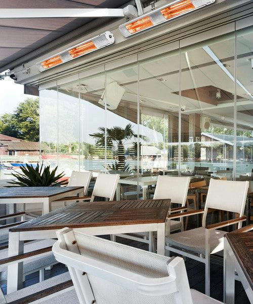 Castle Heaters 2500W Wi-Fi Infrared Patio Heater – Low Glare, Remote Control, IP65 | KMH-25R9