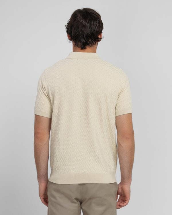 Steel & Jelly Burton - Geo Texture Knitted Polo Shirt
