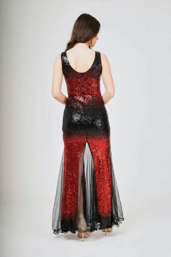 LuvForever Two-Tone Sleeveless Gradient Sequin Maxi Dress