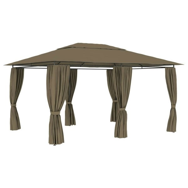 Berkfield Garden Marquee with Curtains 4x3 m Taupe 180 g/m�__