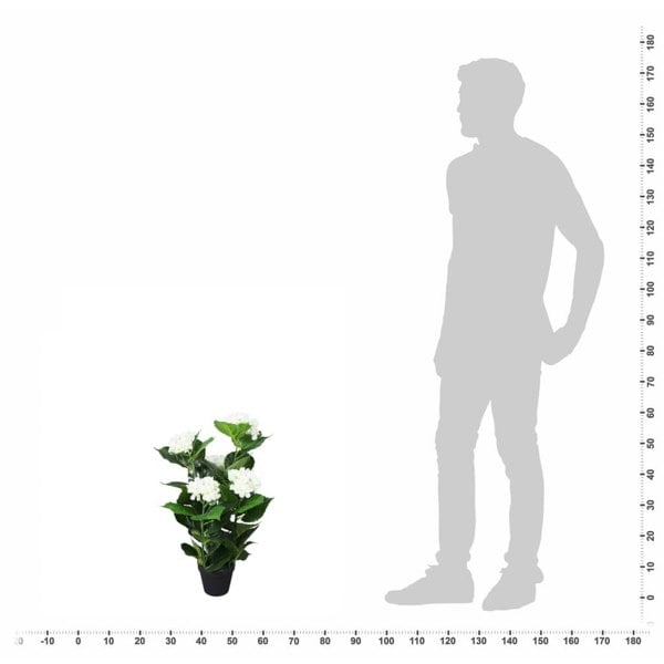 Berkfield Artificial Hydrangea Plant with Pot 60 cm White